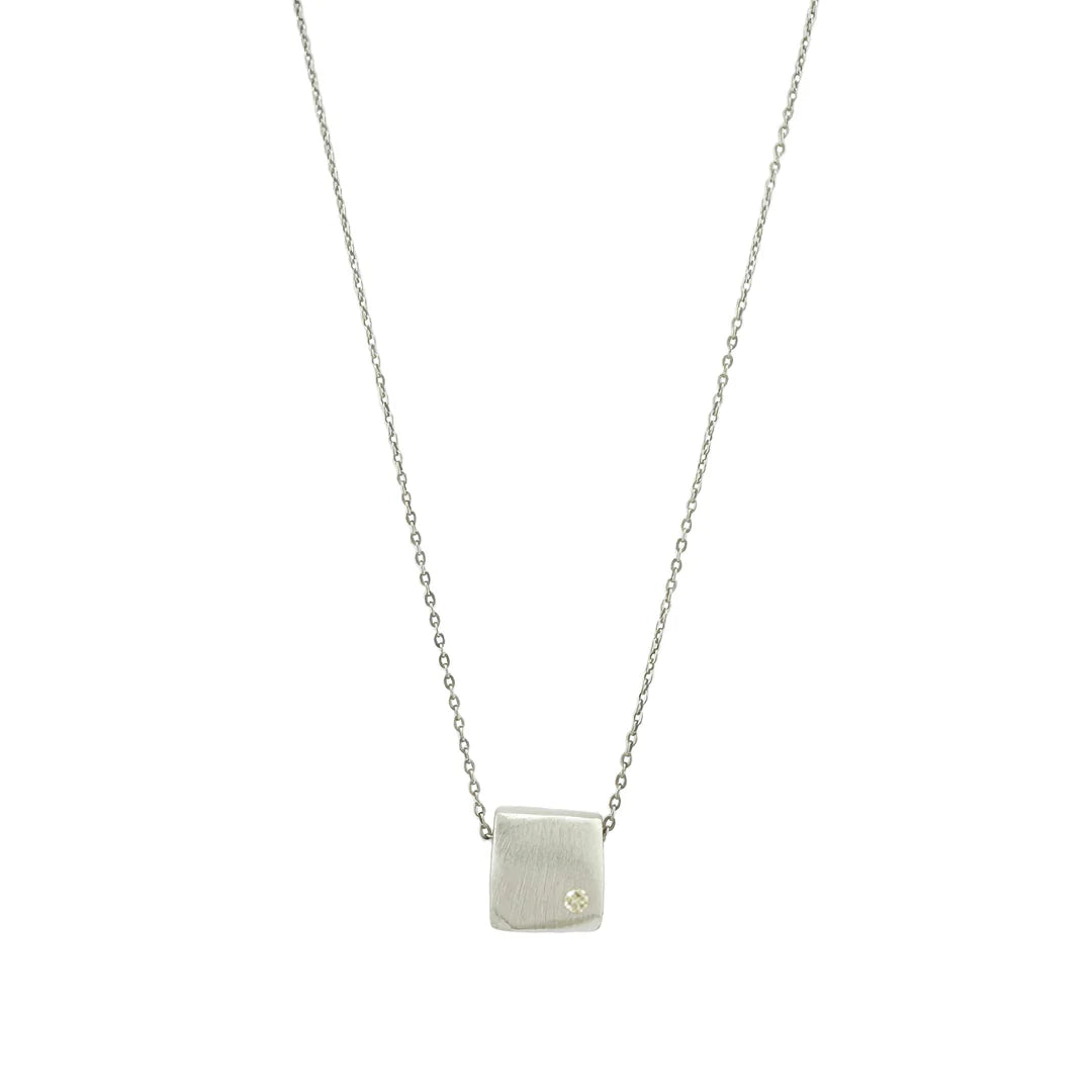 Unique Layered Necklace For Special Occasions-sliding square with diamond on ox necklace