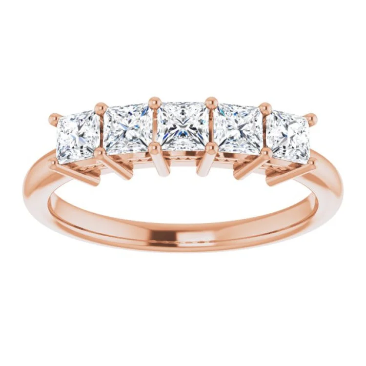 Personalized Diamond Rings For Special Occasions-14K Rose 3/4 CTW Natural Diamond Anniversary Band