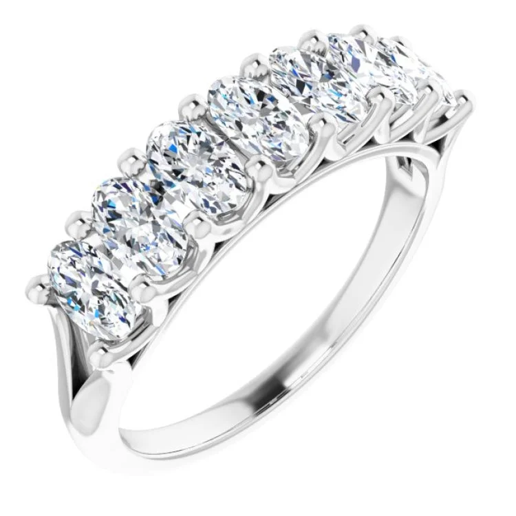 Unique Stacking Rings For Bridesmaids-14K White 1 3/4 CTW Natural Diamond Anniversary Band