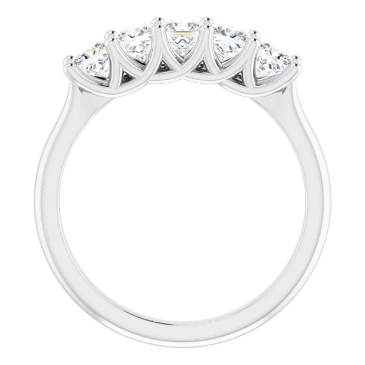 Elegant Silver Rings For Daily Wear-14K White 1 CTW Natural Diamond Anniversary Band