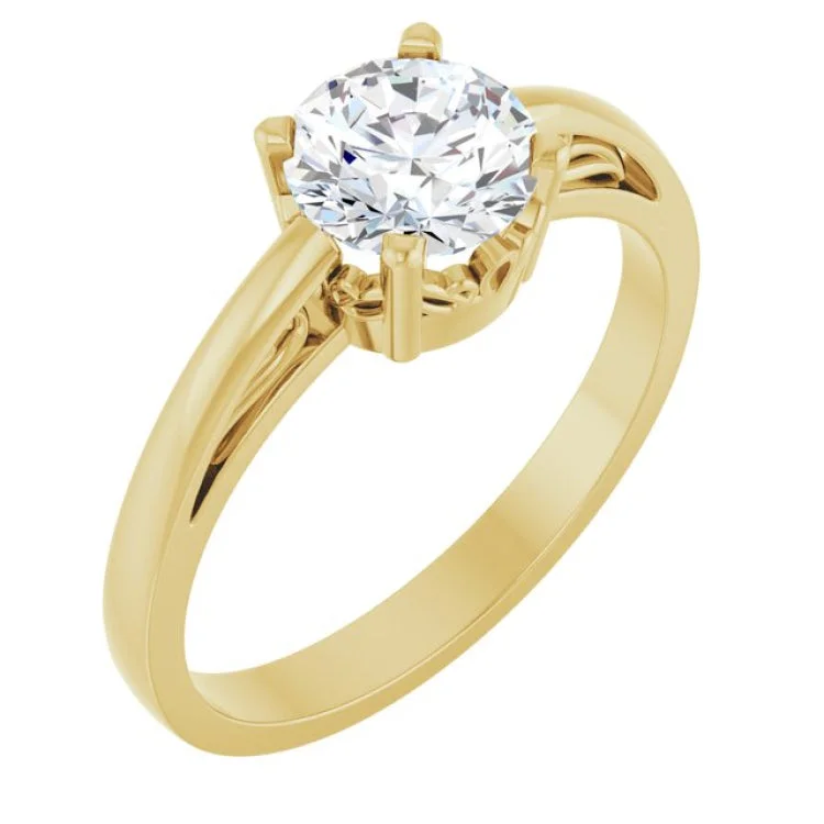 Elegant Men’s Rings For Weddings-14K Yellow Stuller Lab-Created Moissanite Ring