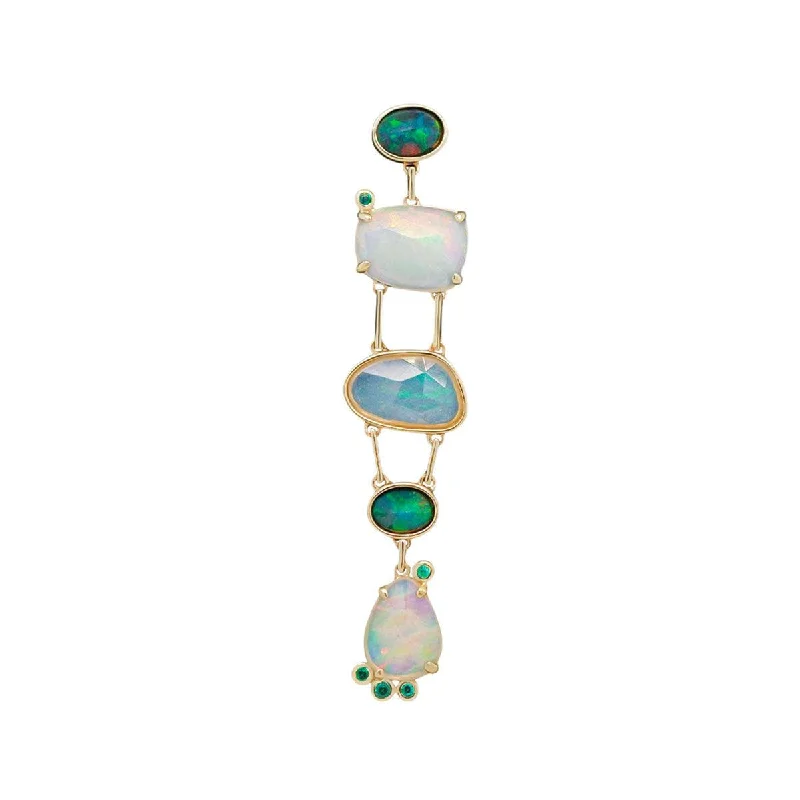 Crystal Stud Earrings For Parties-Opal Bone Chandelier Earring | 3.0GMS 4.36CTW | V5