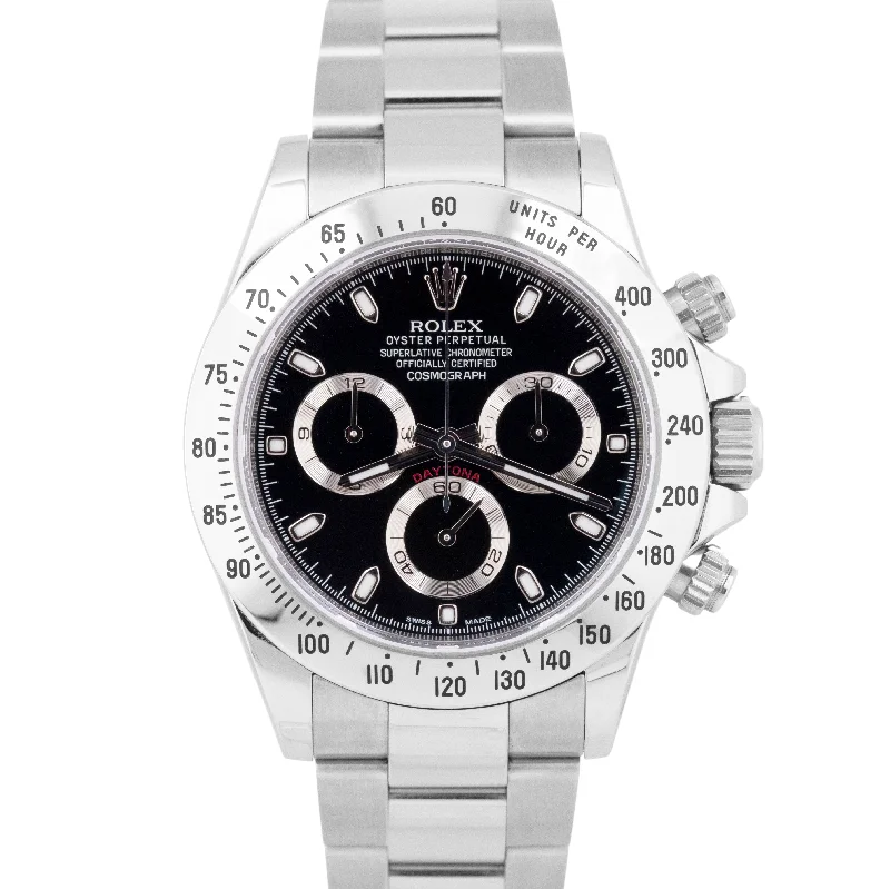 Stylish Watches For Young Women-MINT PAPERS Rolex Daytona Cosmograph NEW BUCKLE Black 40mm 116520 Watch BOX