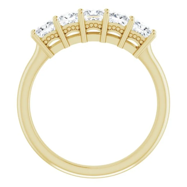 Custom Vintage Rings For Special Occasions-14K Yellow 1 CTW Natural Diamond Anniversary Band