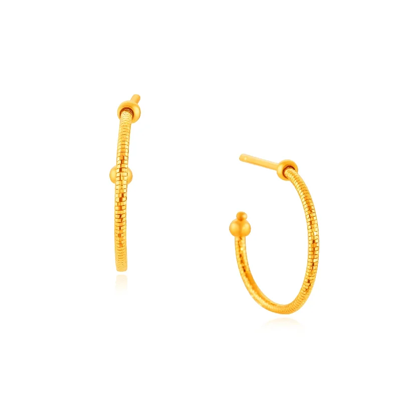 Sparkling Crystal Drop Earrings-916 Gold Illusion Hoop Earrings