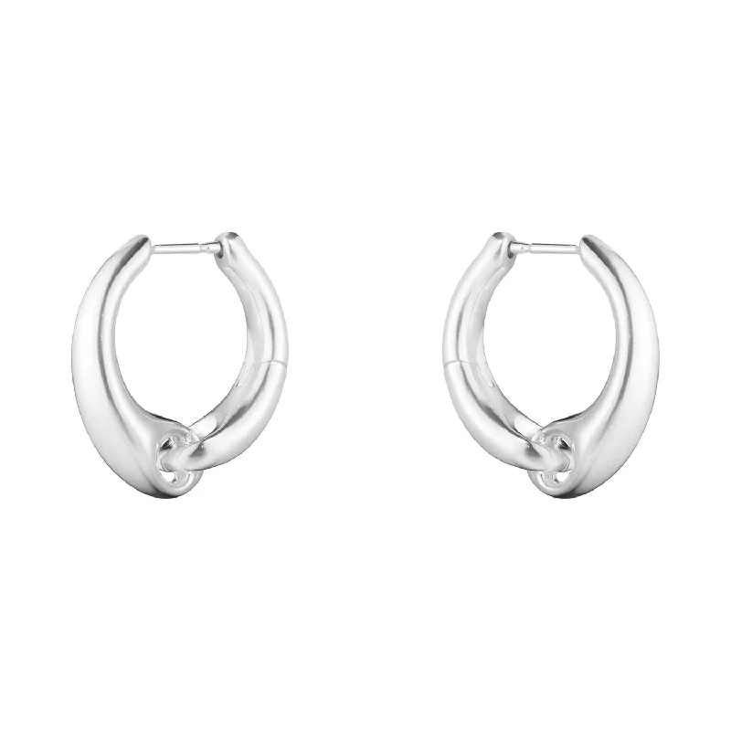 Gemstone Earrings With Unique Shapes-Reflect Silver Large Earhoops