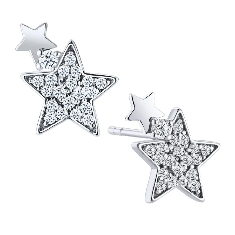 Bold Drop Earrings For Special Occasions-Moissanite Bright Star Earrings