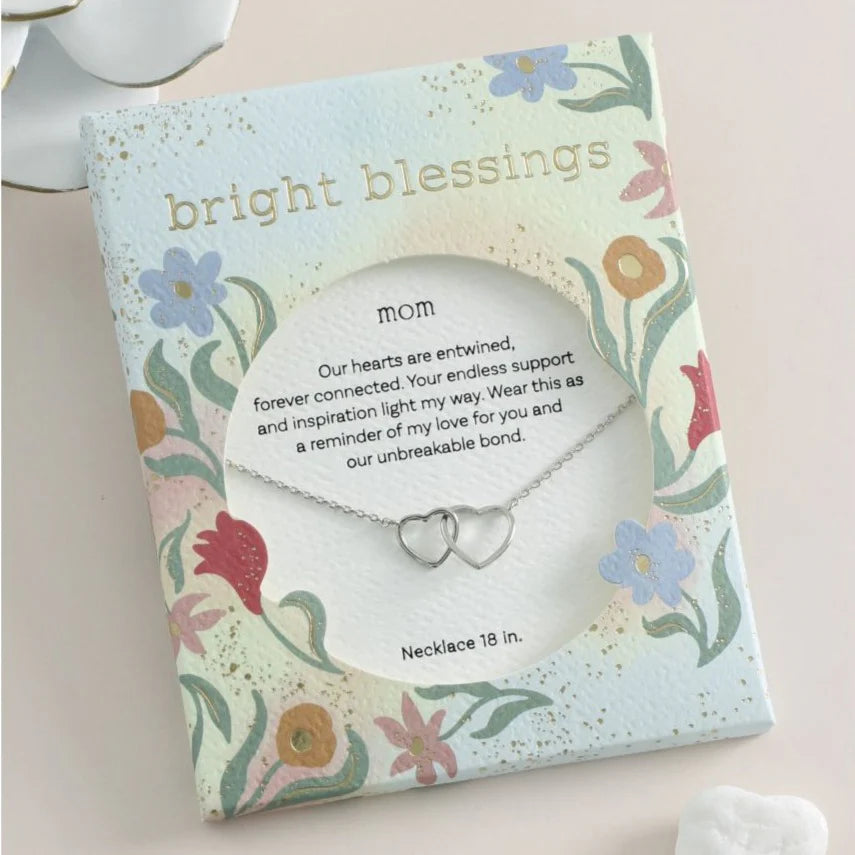 Sparkling Gold Necklace For Fashion Events-Bright Blessings Necklace-Two Hearts-Silver