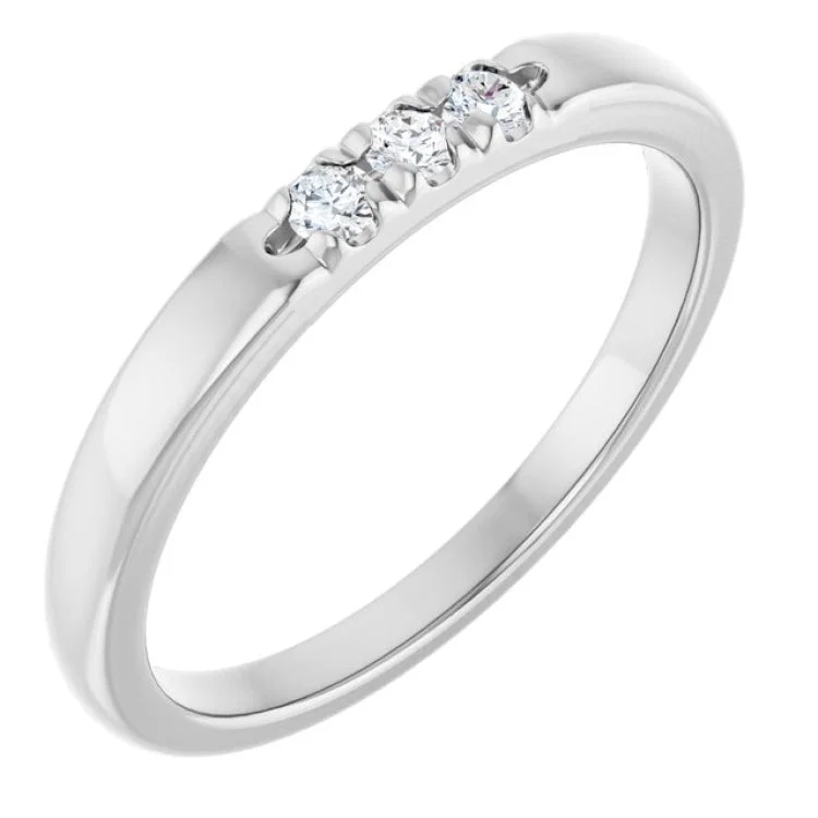 Elegant Emerald Rings For Wedding Bands-14K White 0.08 CTW Lab-Grown Diamond Anniversary Band