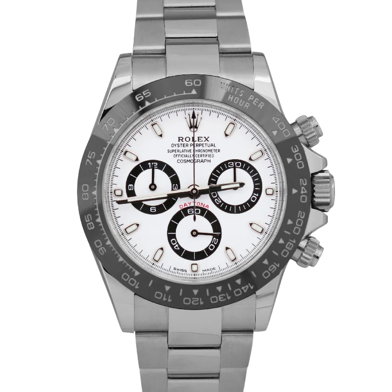 Classic Watches With Silver Bands-MINT 2022 Rolex Daytona 116500 LN Ceramic PANDA White Stainless 40mm Watch BOX