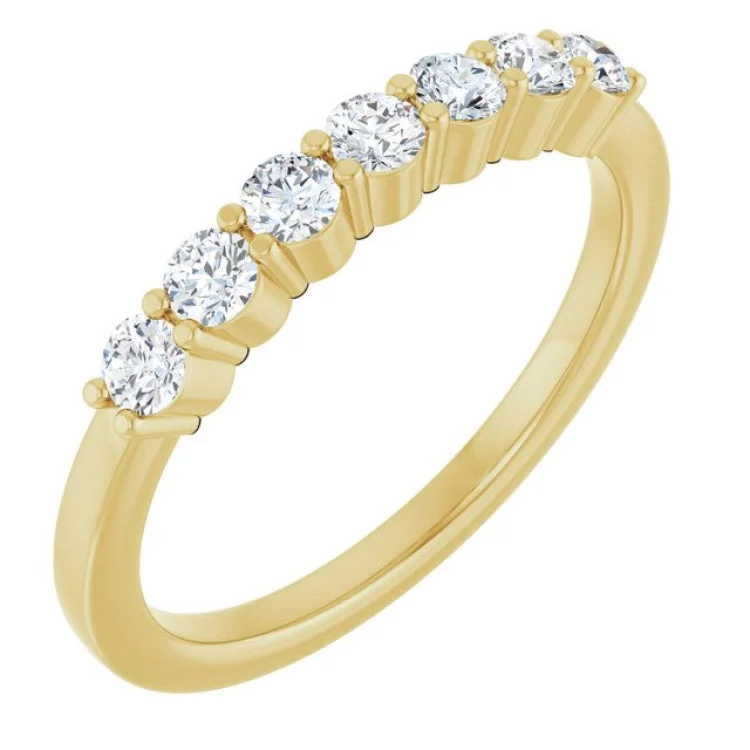 Trendy Gold Wedding Rings For Bridesmaids-14K Yellow 3/8 CTW Lab-Grown Diamond Anniversary Band