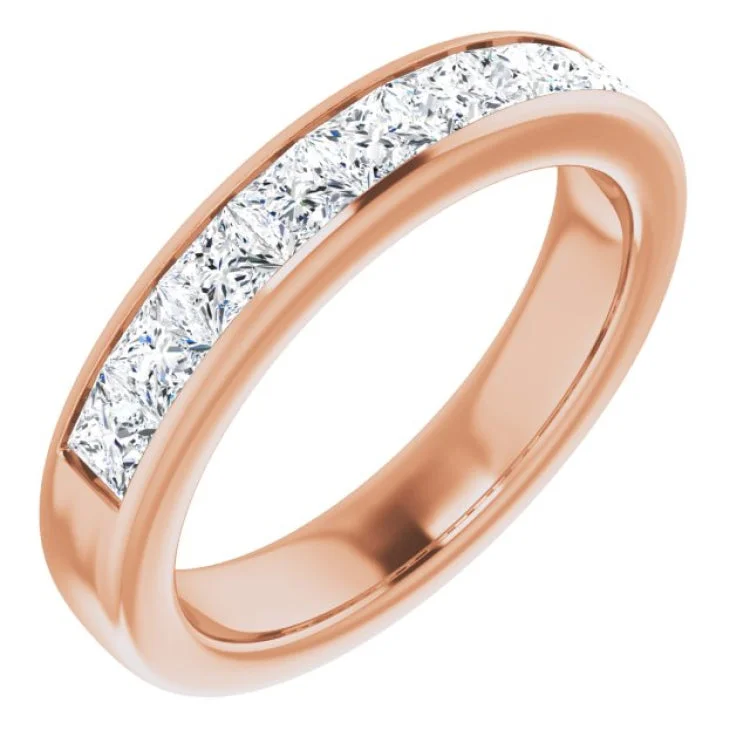 Simple Engagement Rings For Minimalist Style-14K Rose 1 3/4 CTW Natural Diamond Band