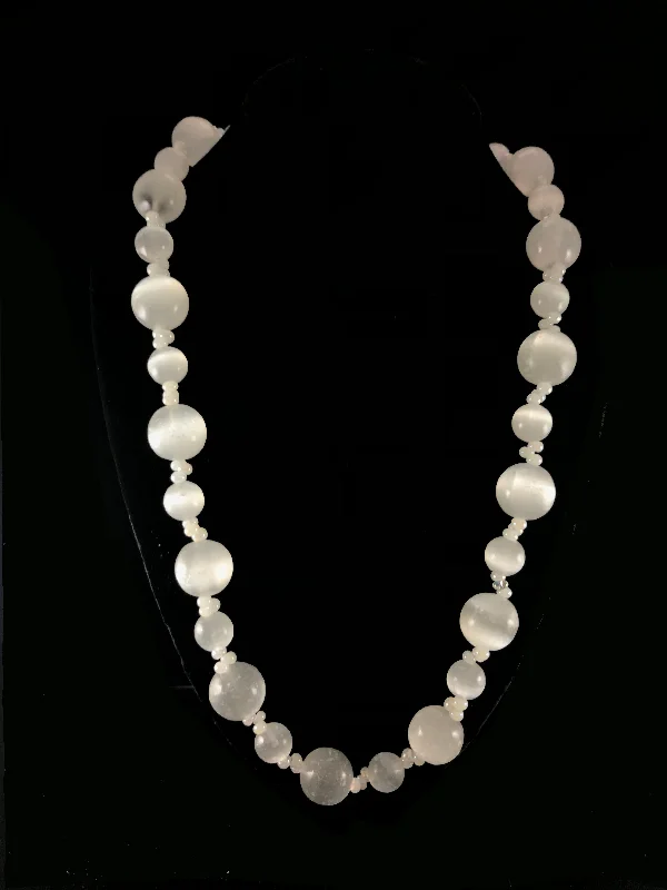 Vintage Gold Necklace For Wedding Day-Selenite Necklace