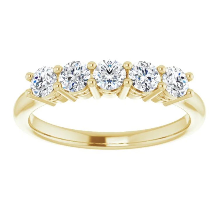 Classic Silver Engagement Rings For Brides-14K Yellow 5/8 CTW Natural Diamond Anniversary Band