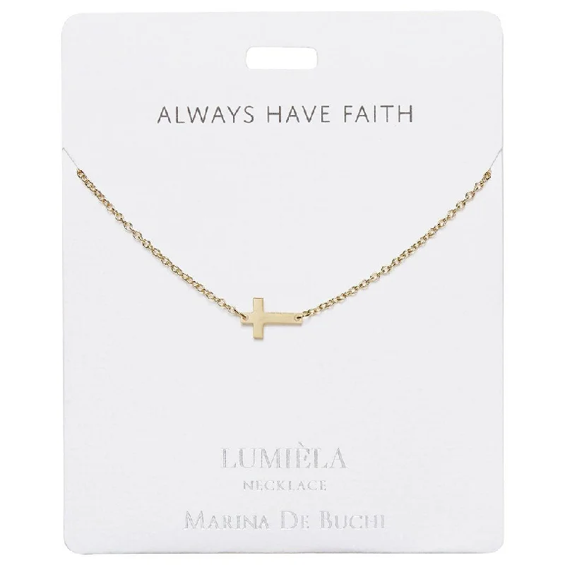 Silver Chain Necklace For Casual Wear-Lumiela Necklace: "always have faith" - Cross