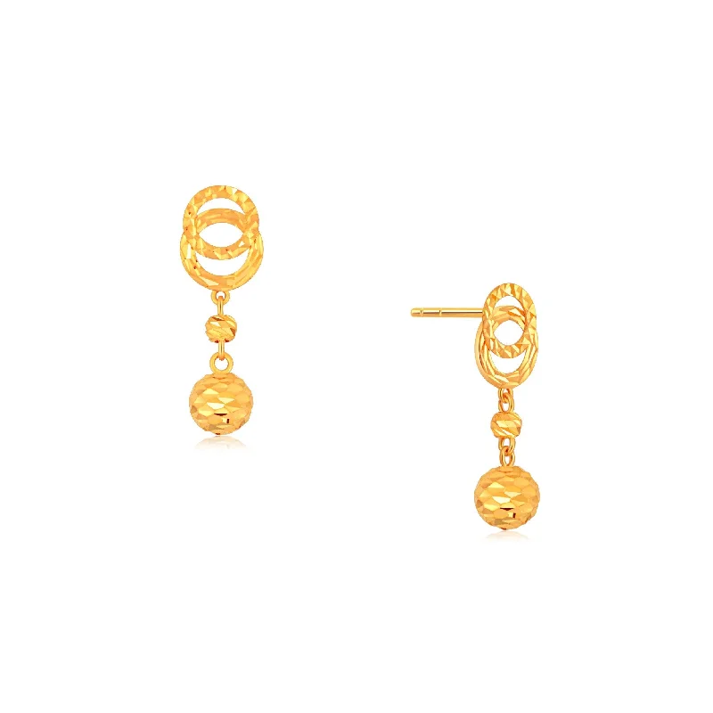 Large Hoops For Trendy Look-916 Gold Dangle Dazzle Earrings