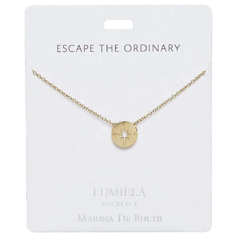 Dainty Pearl Necklace For Elegant Look-Lumiela Necklace: "escape the ordinary" - Compass