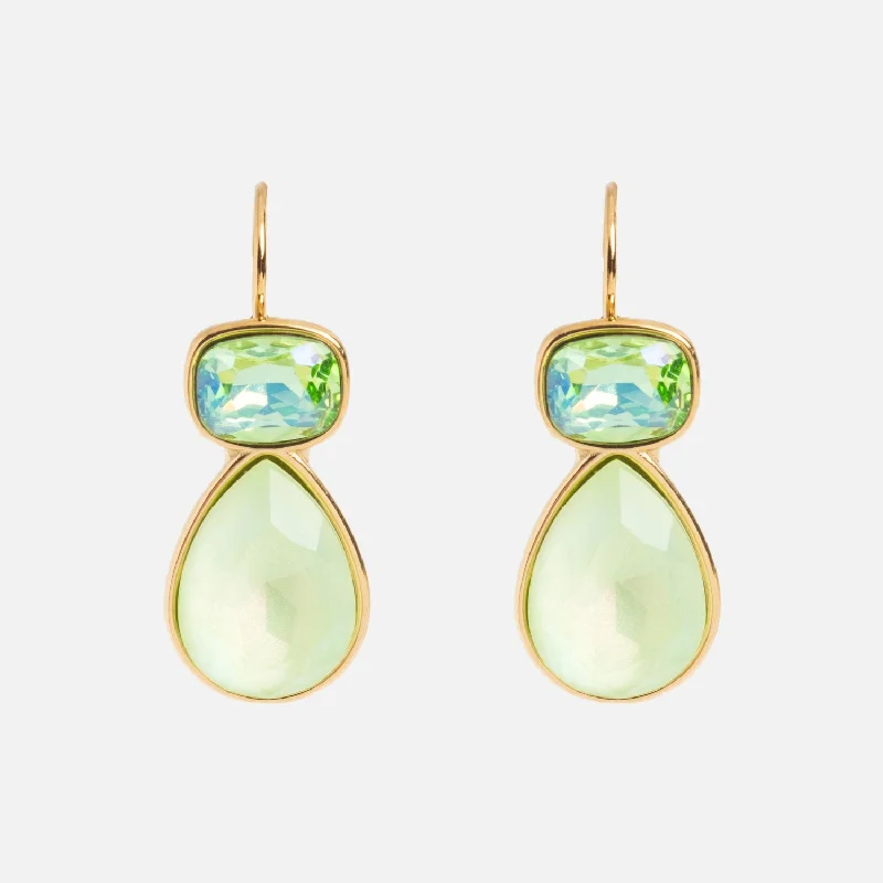 Pearl Hoop Earrings For Formal Wear-Green Drop Earrings