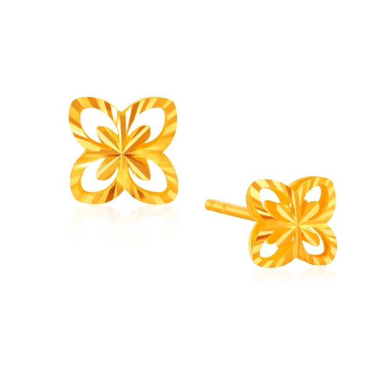 Fashionable Earrings For Teens-916 Gold Eden Clover Earrings