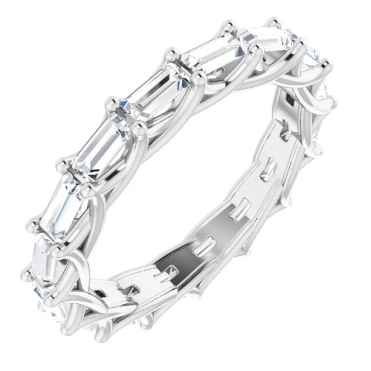 Elegant Promise Rings For Special Occasions-Platinum 1 5/8 CTW Natural Diamond Eternity Band Size 7