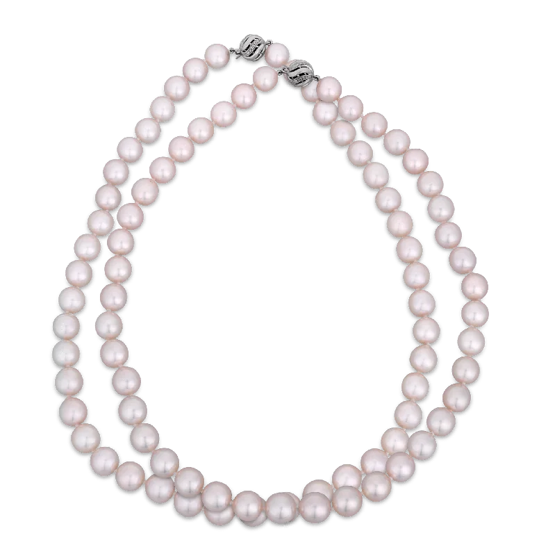 Minimalist Necklace With Pendant For Work-Double Strand Akoya Pearl Necklace