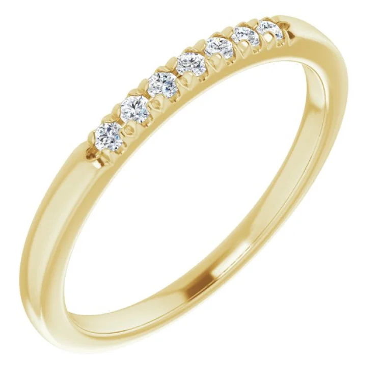 Elegant Rose Gold Rings For Fashion-14K Yellow 1/10 CTW Natural Diamond Anniversary Band