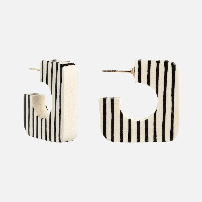 Retro-Inspired Earrings For Brides-Krasner Square Hoops