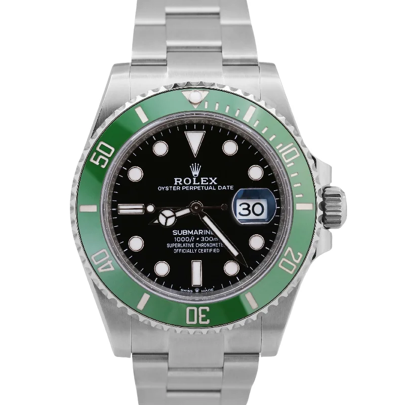 Men’s Watches With Ceramic Bands-NEW MAY 2024 Rolex Submariner Date GREEN KERMIT Ceramic Steel 41mm 126610 LV BOX