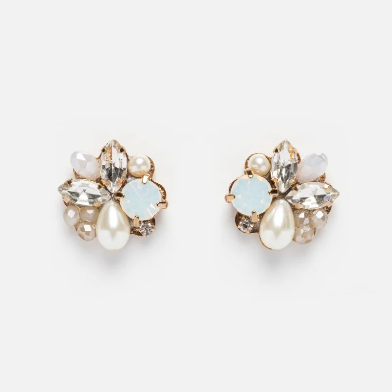 Statement Earrings With Multi-Colored Stones-Shirley Stud Earrings