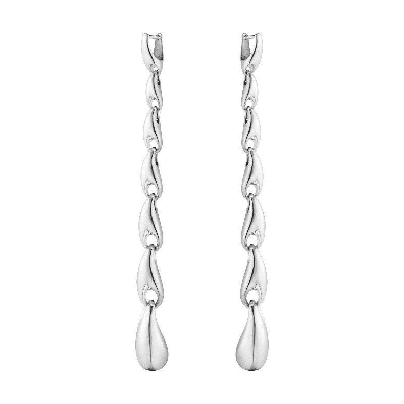 Chandelier Earrings For Special Occasions-Reflect Sterling Silver Extra Long Drop Earrings