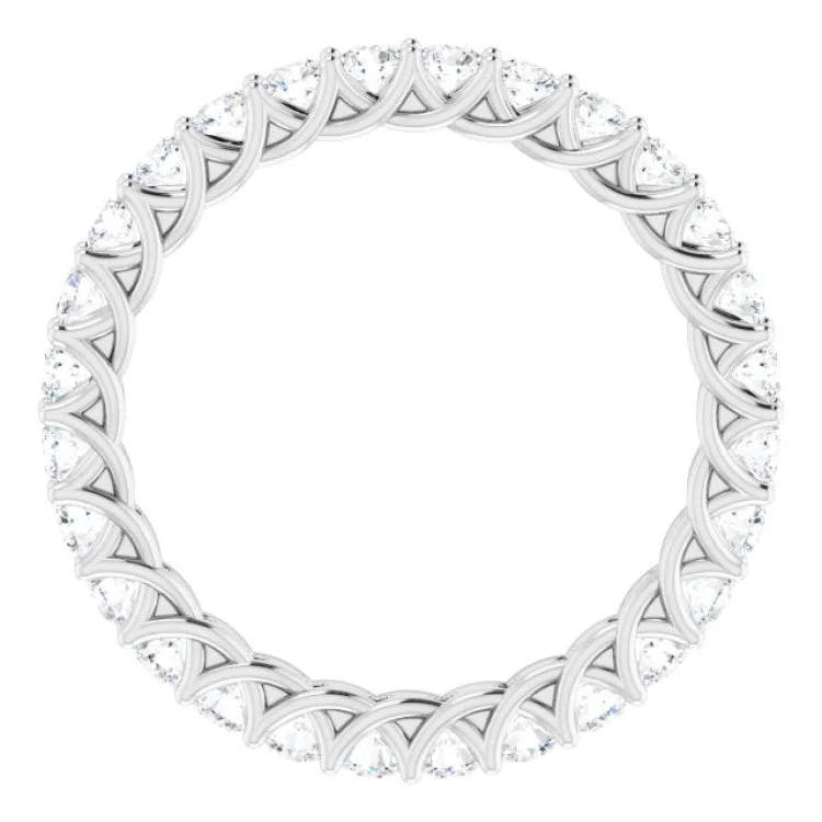 Unique Stacking Rings For Bridesmaids-14K White 1 3/8 CTW Natural Diamond Eternity Band