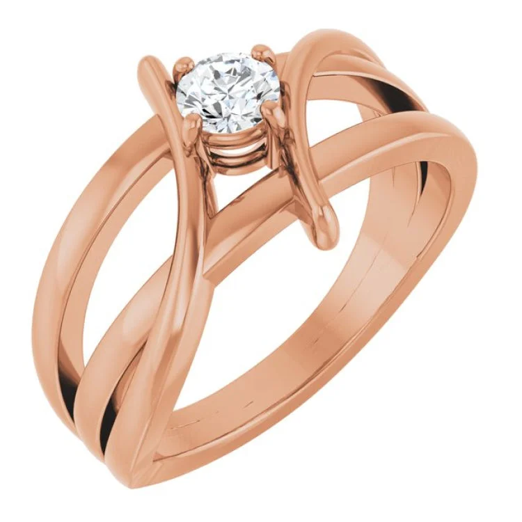 Boho-Style Rings For Free-Spirited Fashion-14K Rose 1/4 CT Lab-Grown Diamond Ring