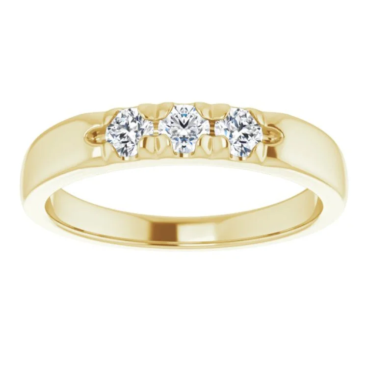 Classic Gold Wedding Rings For Bridesmaids-14K Yellow 1/3 CTW Natural Diamond Anniversary Band