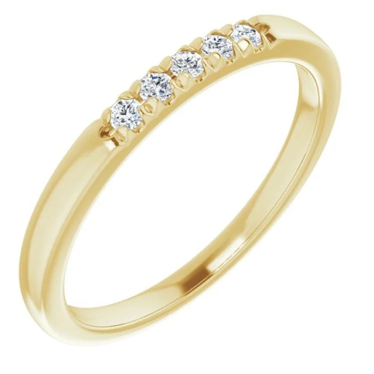 Unique Gold Rings For Wedding Day-14K Yellow 1/10 CTW Natural Diamond Anniversary Band