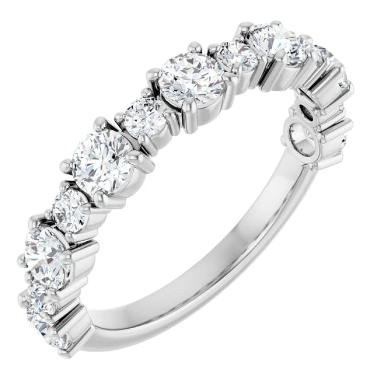 Boho Rings For Unique Bridal Look-14K White 1 1/3 CTW Lab-Grown Diamond Anniversary Band