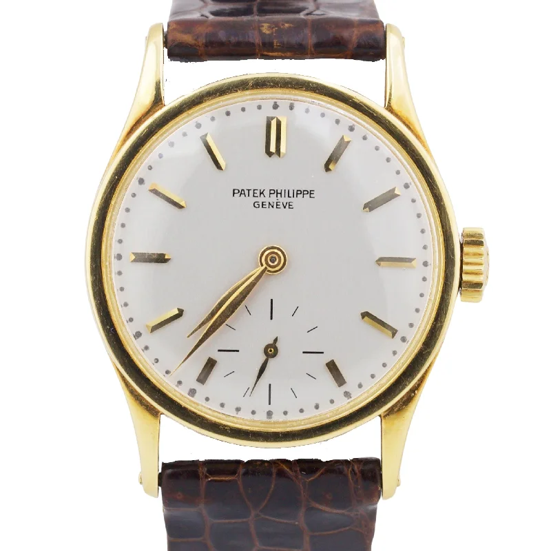 Luxury Watches With Diamonds-VINTAGE Patek Philippe Calatrava 96 30.5mm 18K Yellow Gold Manual Leather BOX