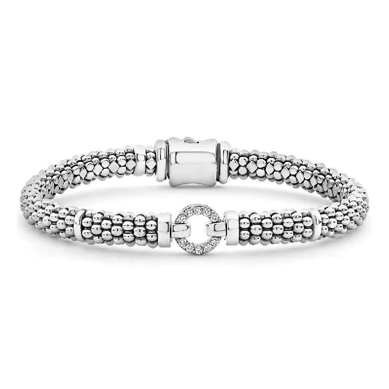 Unique Bracelets For Occasions-Diamond Circle Caviar Bracelet