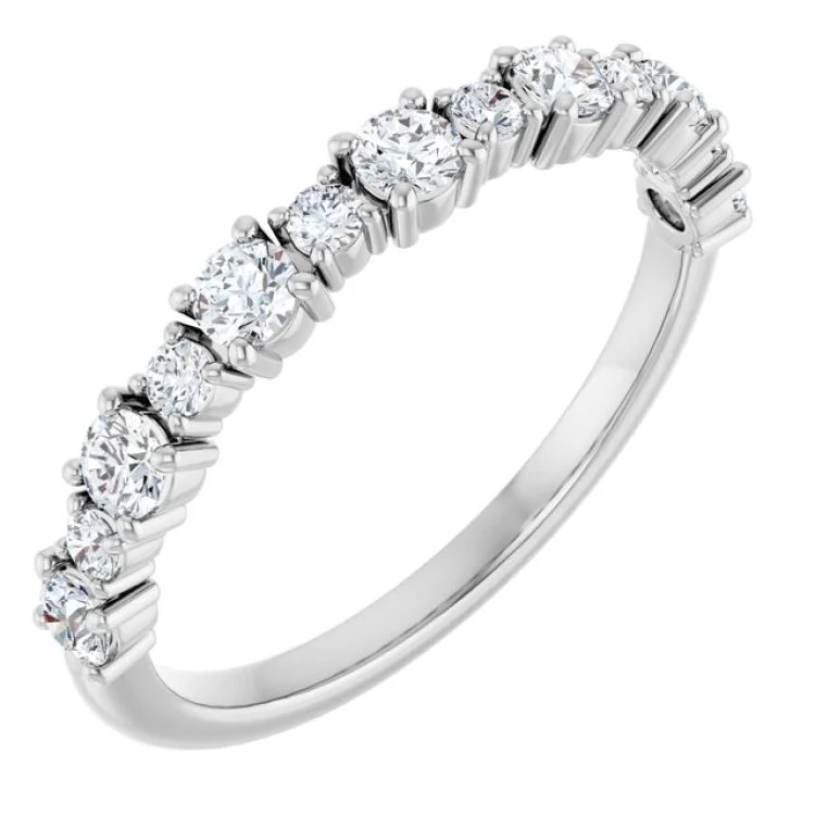 Trendy Stackable Rings For Elegant Style-Platinum 1/2 CTW Lab-Grown Diamond Anniversary Band