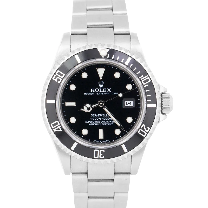 Vintage Watches For Men With Leather Bands-2022 RSC Rolex Sea-Dweller NO-HOLES 40mm Black Oyster Steel Watch 16600 T BOX