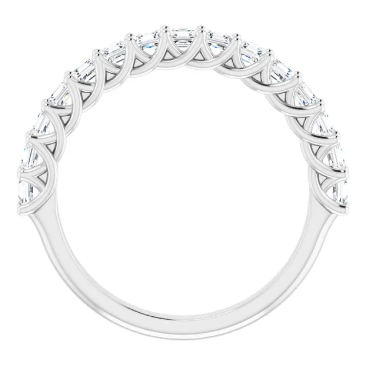 Vintage-Inspired Rings For Brides-Platinum 1 1/8 CTW Natural Diamond Anniversary Band