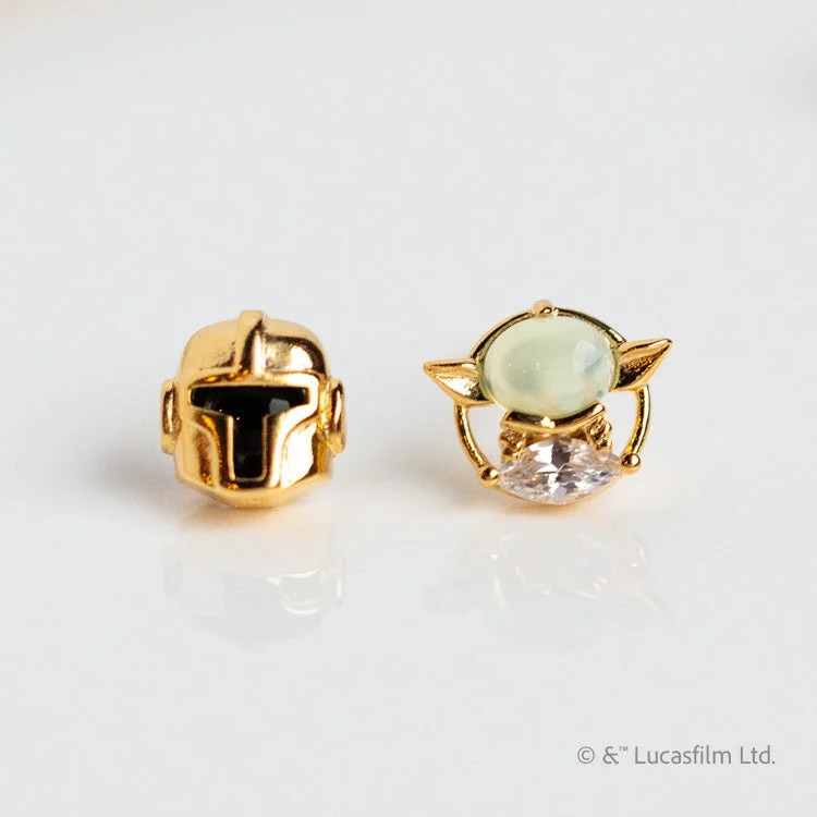 Modern Statement Earrings-Star Wars™ The Mandalorian™ & Grogu™ Studs