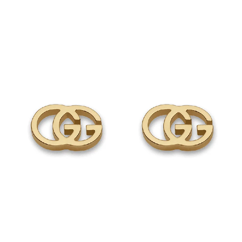 Personalized Birthstone Earrings-GG Running 18ct Yellow Gold Stud Earrings