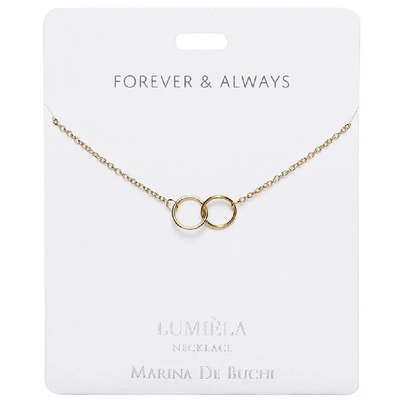 Minimalist Bar Necklace For Everyday Use-Lumiela Necklace: "forever and always " - Linking Rings