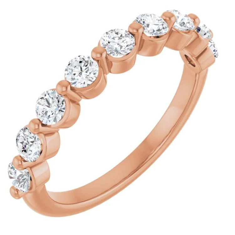 Classic Engagement Rings With Pearls-14K Rose 5/8 CTW Lab-Grown Diamond Anniversary Band