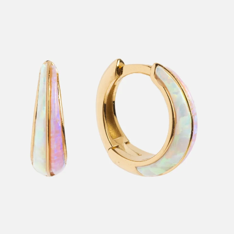 Contemporary Earrings For Fashion Lovers-Opal Ombre Deux Huggies