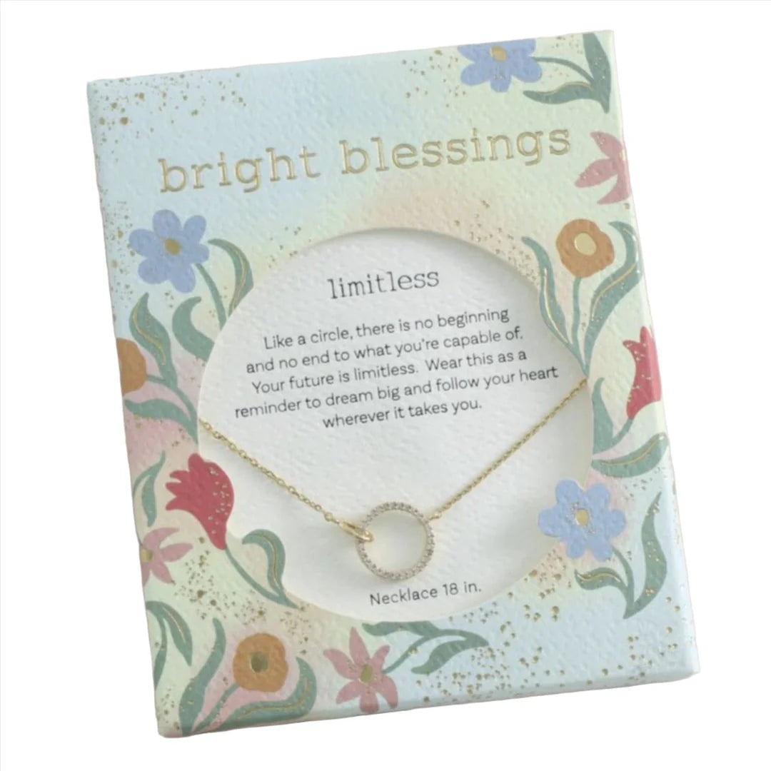 Sparkling Gold Pendant Necklace For Special Events-Bright Blessings Necklace-Gold Circle with Crystal