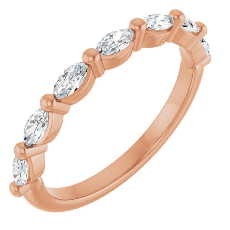 Custom Stacking Rings For Wedding Gifts-14K Rose 3/8 CTW Lab-Grown Diamond Anniversary Band