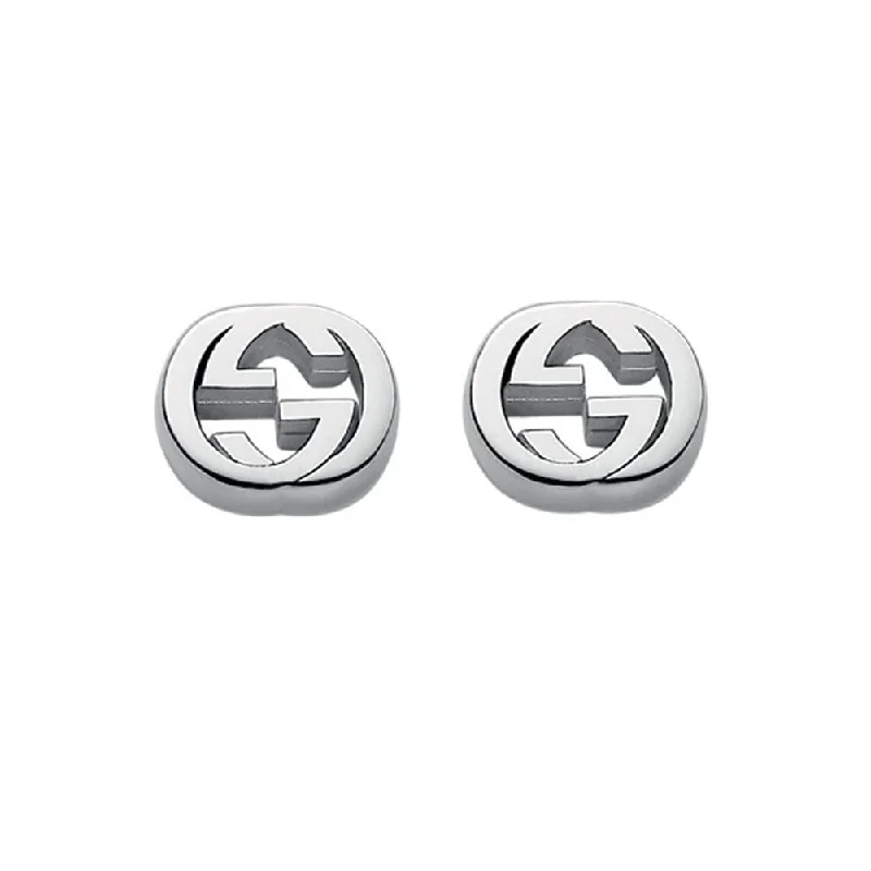 Elegant Long Earrings For Night Out-Gucci Interlocking Sterling Silver Stud Earrings