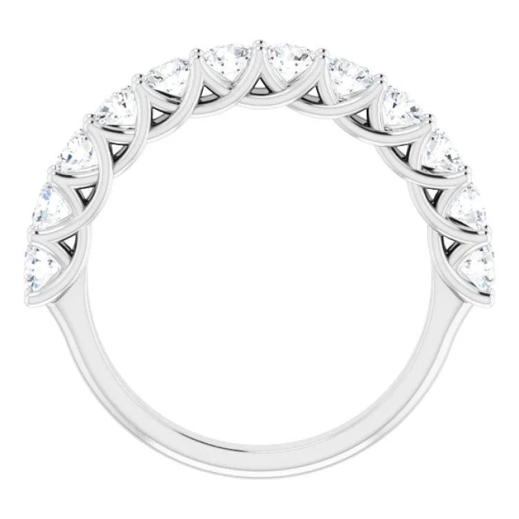 Luxury Sapphire Rings For Brides-14K White 1 1/8 CTW Natural Diamond Anniversary Band