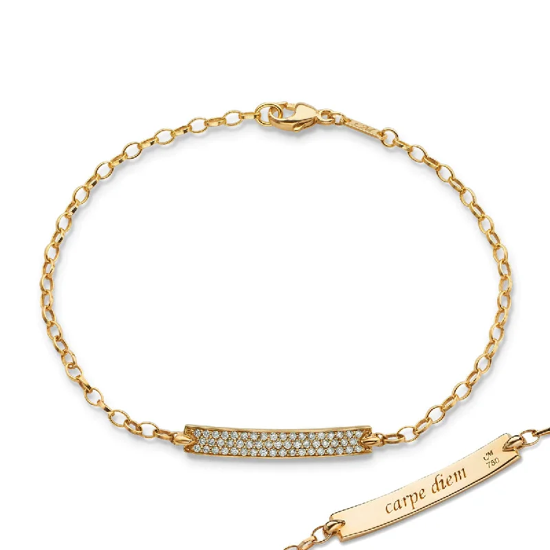 Nautical Rope Bracelets-Diamond Pave Carpe Diem Petite Poesy Bracelet